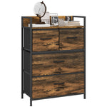Bedroom Chest Of Drawers 4/5/6/7 Drawer Dresser W/ Shelf | Small | Brown