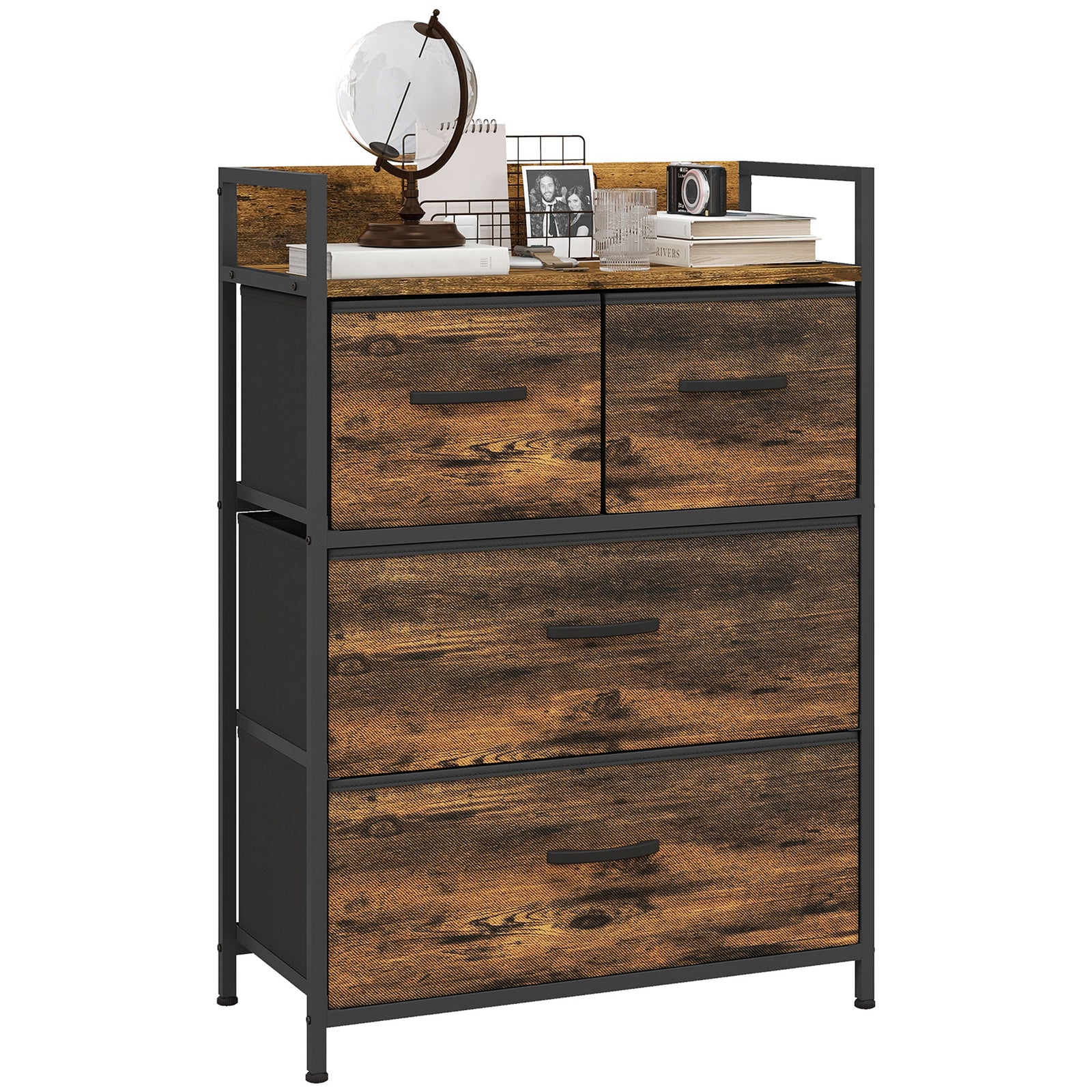 Bedroom Chest Of Drawers 4/5/6/7 Drawer Dresser W/ Shelf | Small | Brown