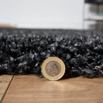 California Shaggy Rug Deep Pile | 60cm x 230cm | Black