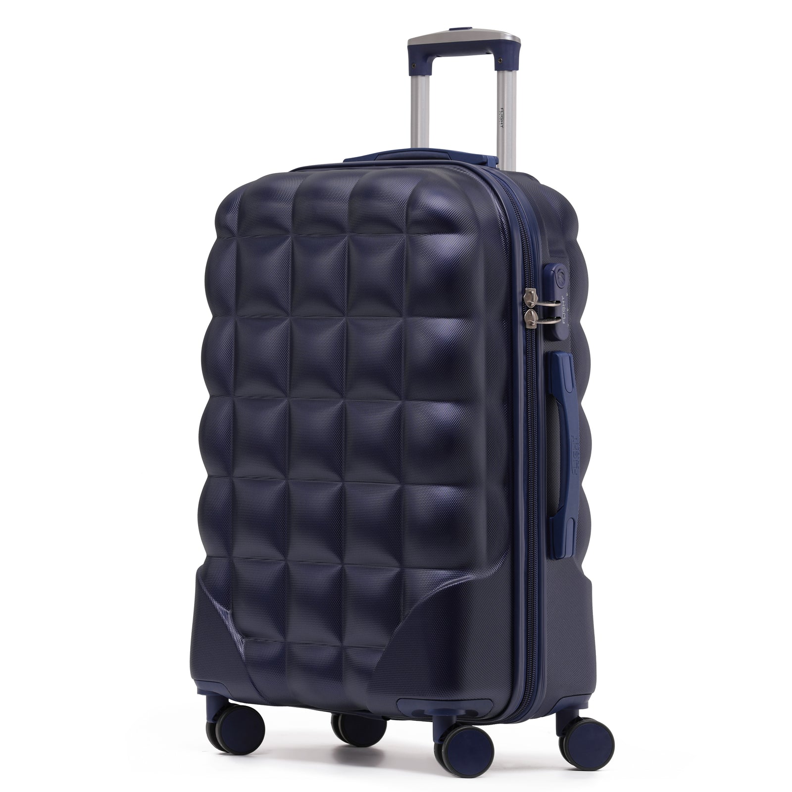 Medium 25" Hard Shell Bubble Design Check-in Suitcase Hold Luggage Bag 20kg+ | Medium | Navy Blue
