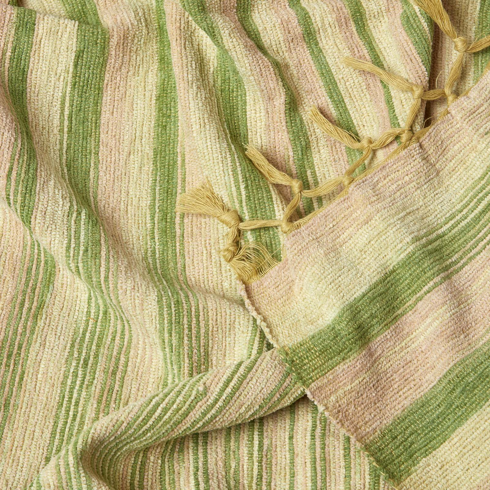 Bed Sofa Throw Cotton Chenille Tie Dye | 150cm x 200cm | Green