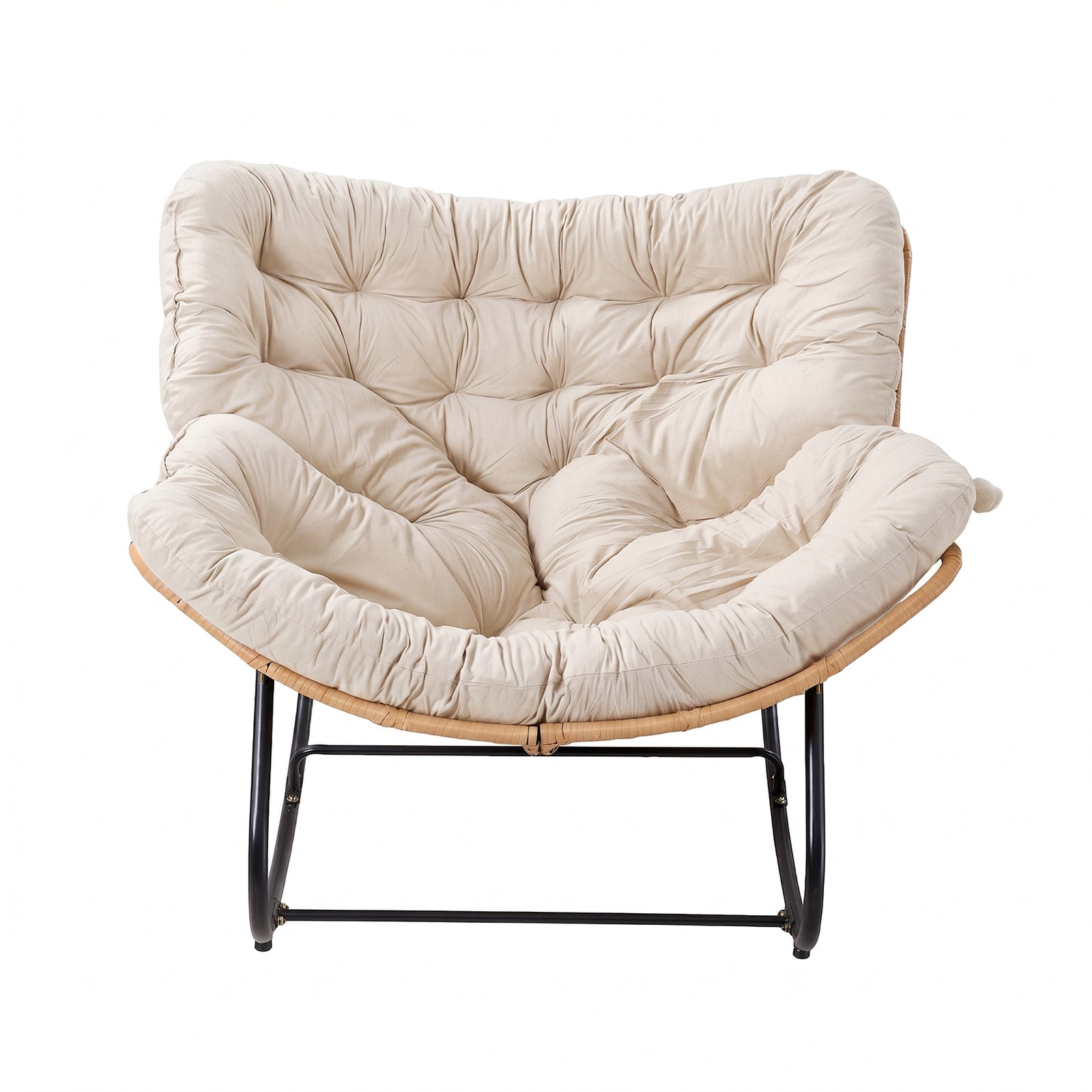 Modern Rocking Chair With Cushion | Beige