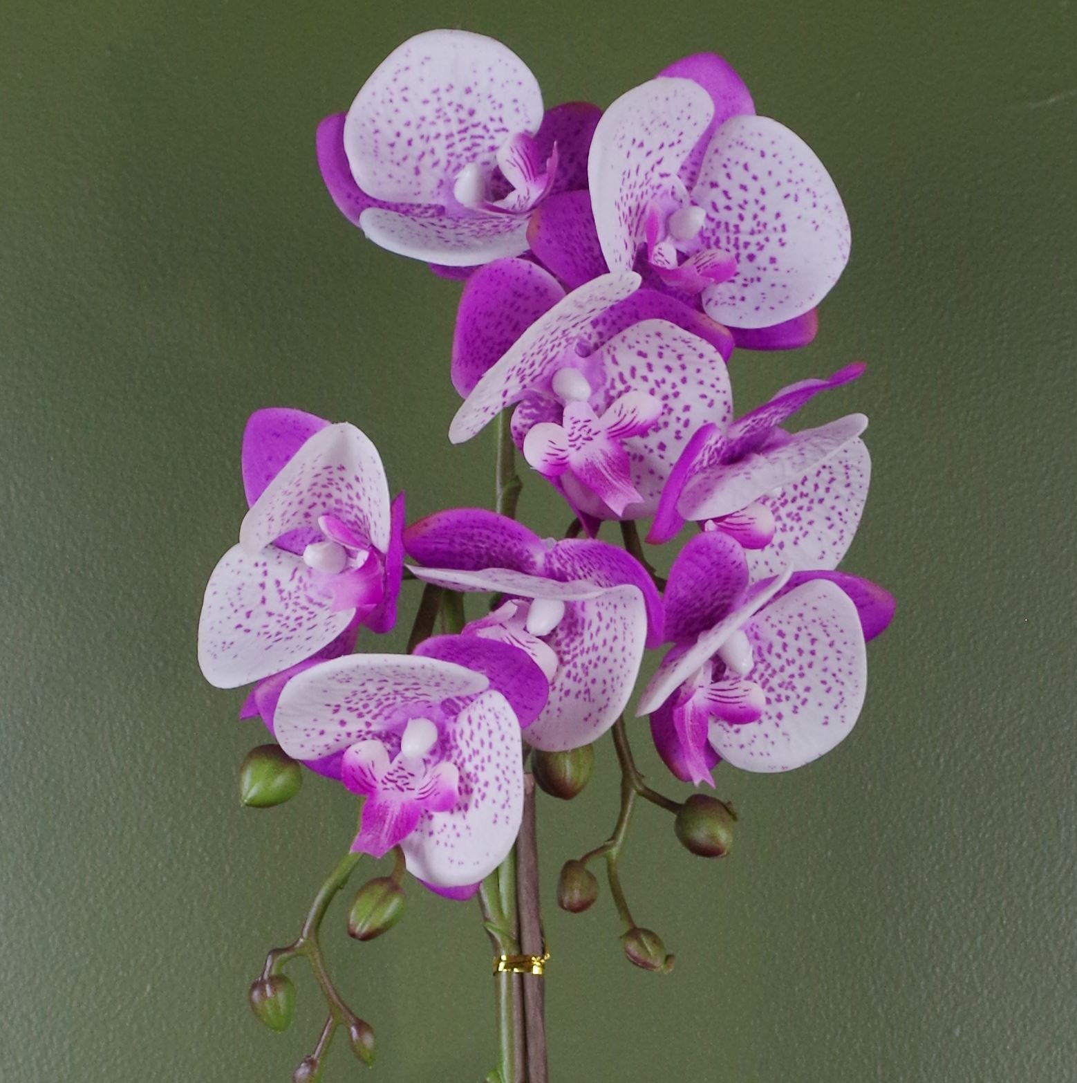 50cm Phalaenopsis Orchid Artificial Purple And White Gold Pot