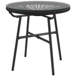 Rattan Side Table W/ Tempered Glass Tabletop