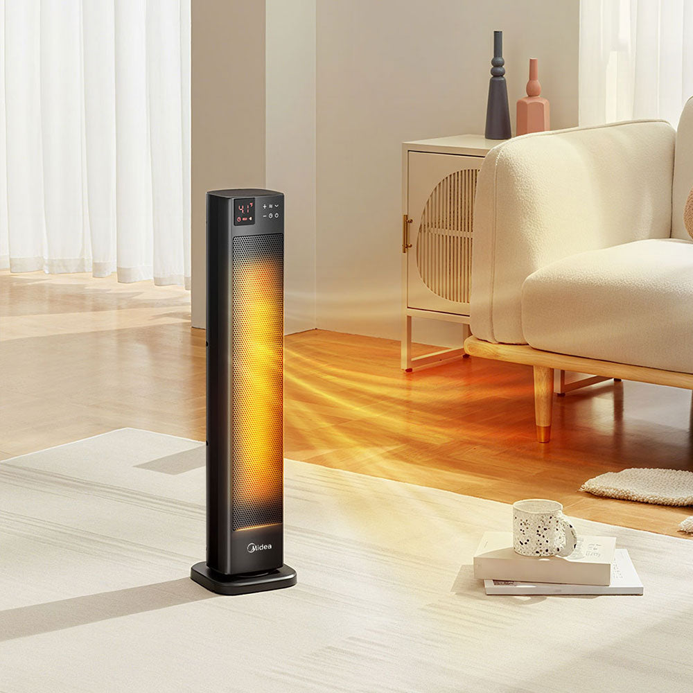 2000w Portable Tower Electric Heater With Ptc Technology, Fast Heating, Eco Mode, Remote Control, And Safety Features – Black