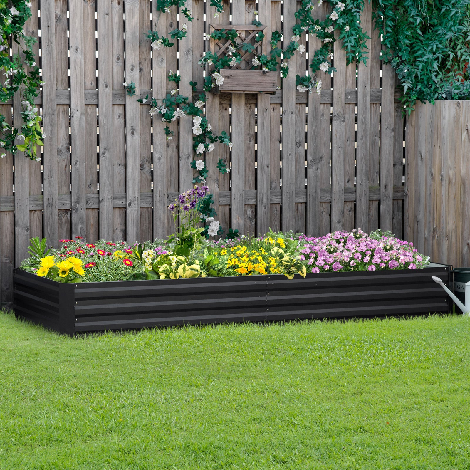 Steel Raised Garden Bed Planter Open Bottom | Gray