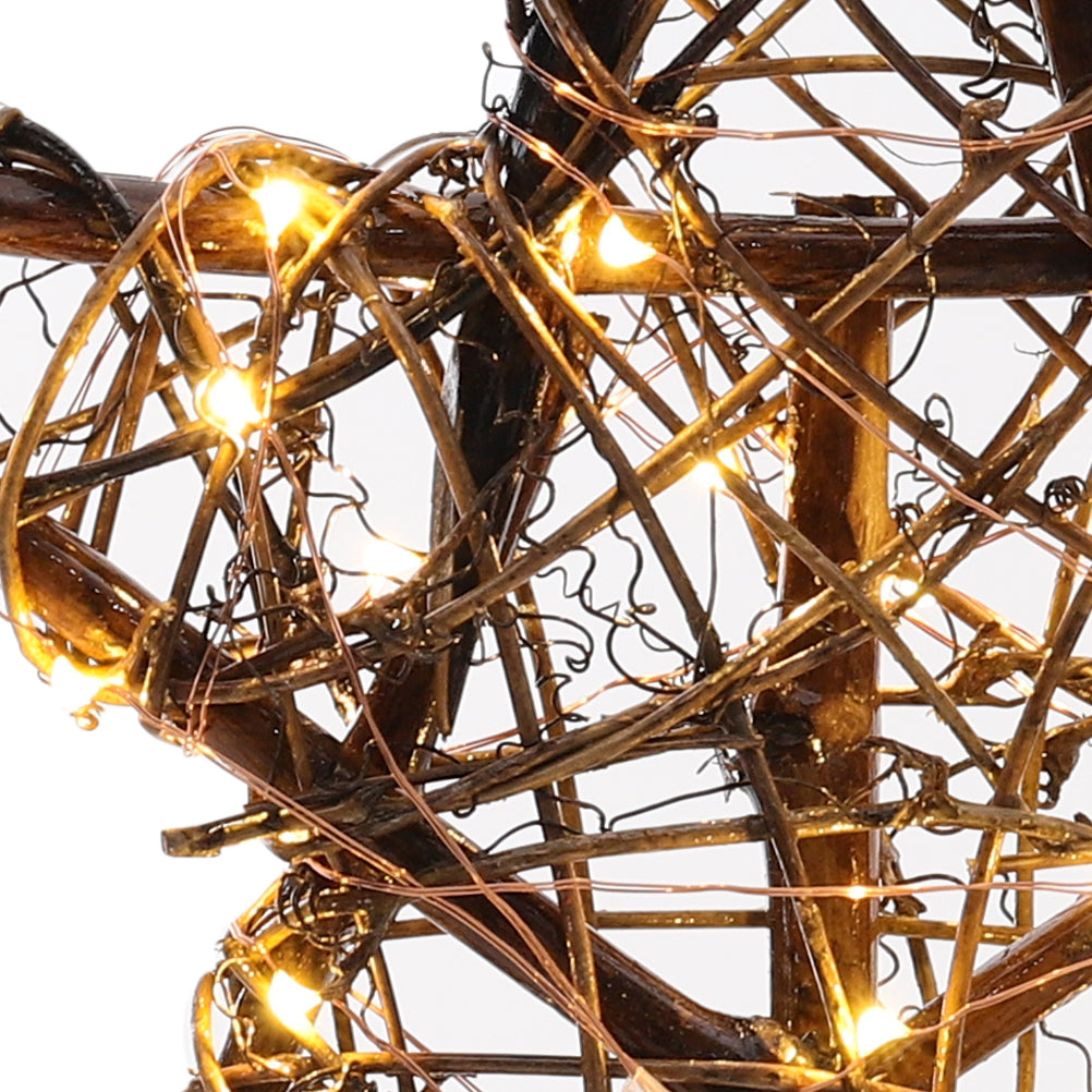 Decorative Star-shaped Christmas Tree Topper With Led Lights