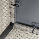 Garden Furniture Rattan Single Middle Sofa W/ Cushions | Gray