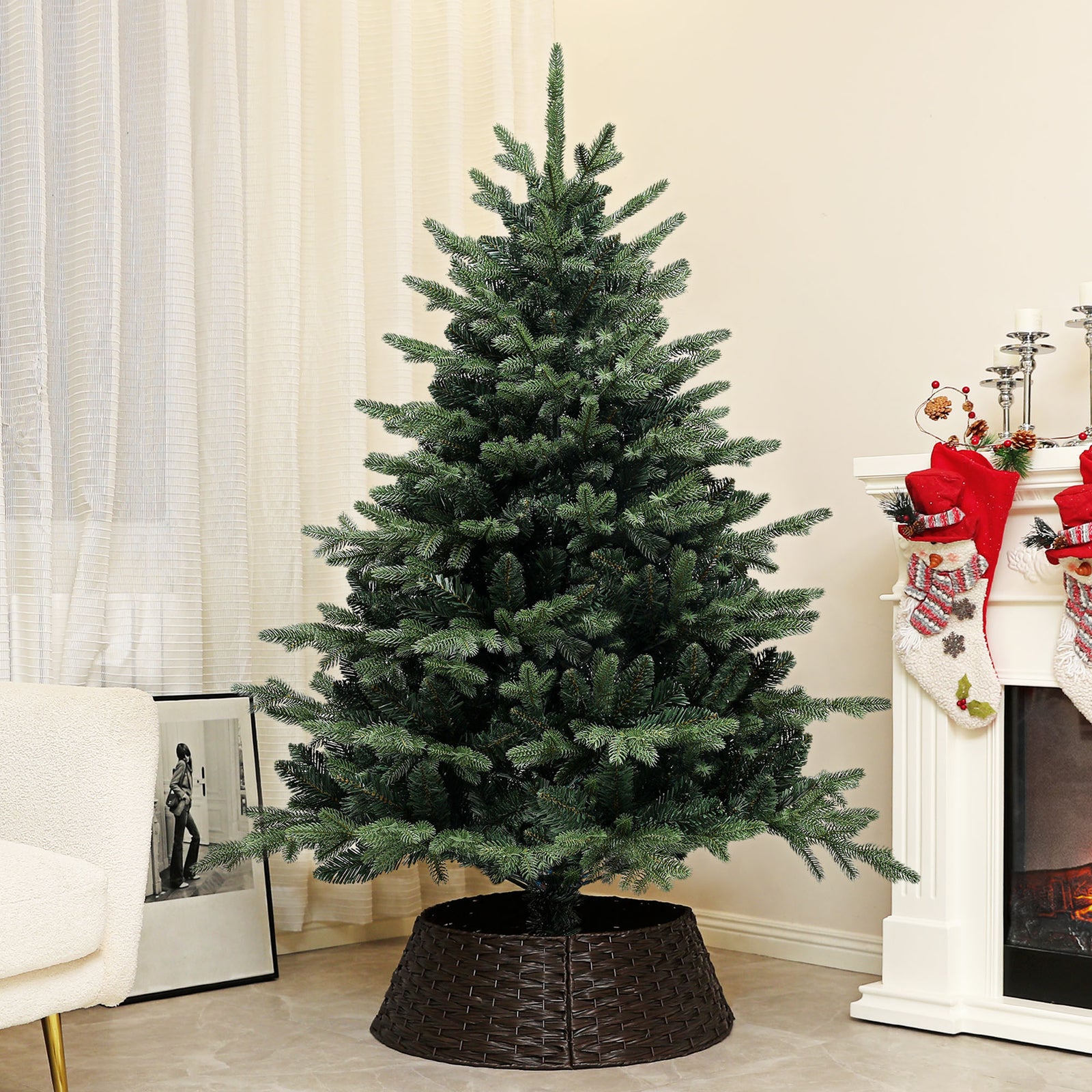 5/6/7ft Artificial Spurce Christmas Tree With Branches | 5ft | Green
