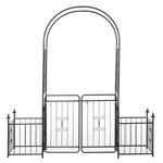 Garden Arbor Arch Gate W/ 2 Side Planter Boxes & Vine Frame