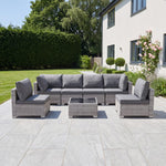 Saviano 6 Seat Modular Rattan Conversation Set | Grey