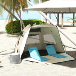 Pop Up Beach Tent For 2-3 Person With Carry Bag, Upf15+ | Khaki