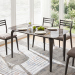 Dining Table For 4, Kitchen Table With Sintered Stone Tabletop | Brown