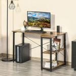L Shaped Desk, 2 Shelves, Steel Frame