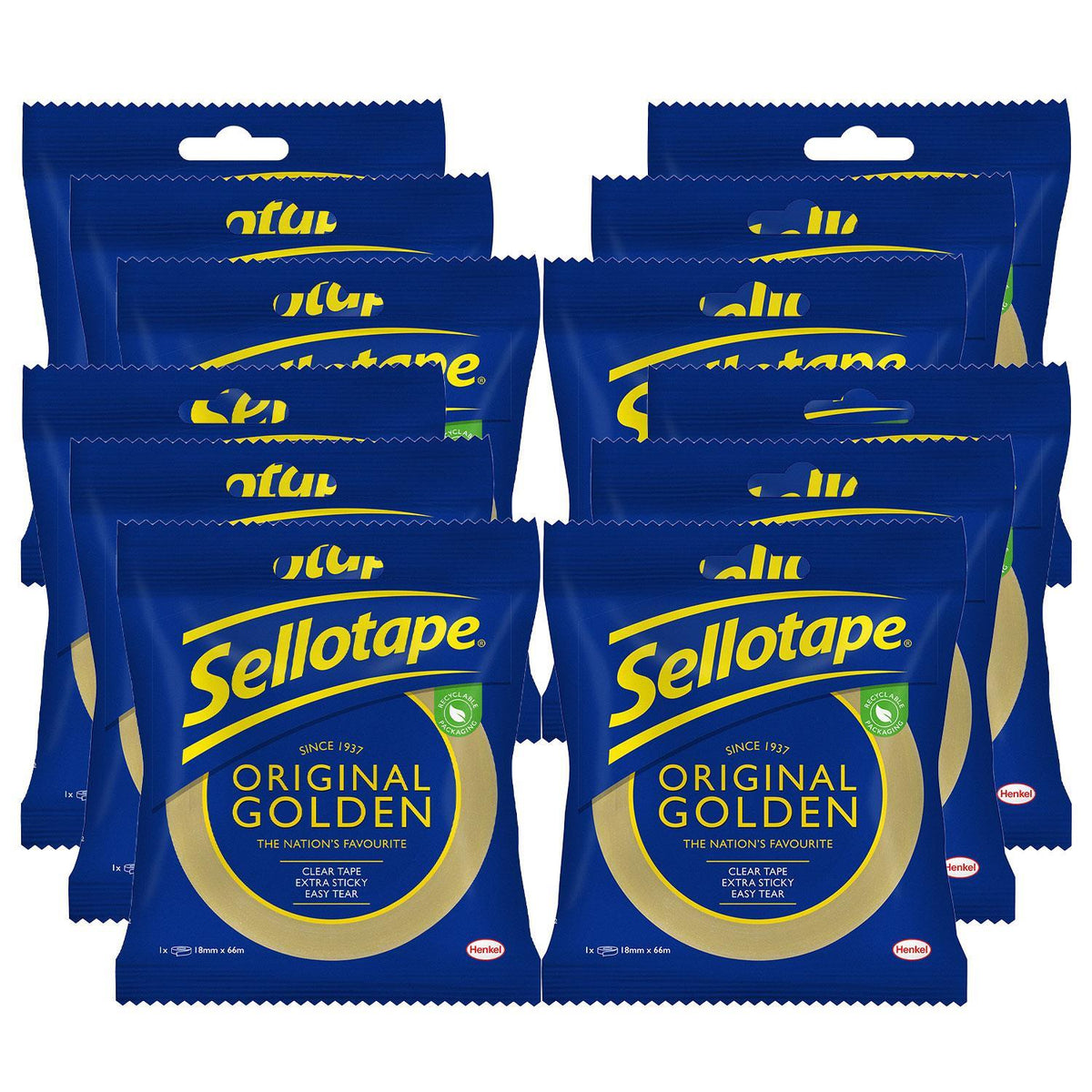 Original Golden Strong Sticky Tape 24mmx50m | Set of 12