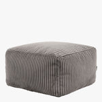 Theo Cord Bean Bag Pouffe Footstool | Charcoal