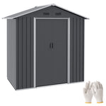6.5ft X 3.5ft Garden Shed, Metal Shed Garden Outdoor Storage | Dark Gray