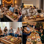 BlauKe Wooden Cheese Board Set For Big Parties - Large Wooden Serving Board/tray Of Acacia - Serving Platters With Cheese Tools