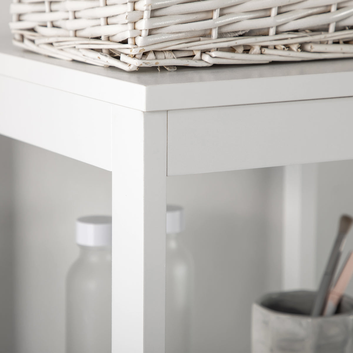 HOMCOM Slim Bathroom Storage Unit With 3 Drawers And 2 Open Shelves, White