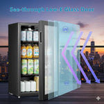 93L Compact Beverage Fridge with LED Display, Reversible Glass Door & Adjustable Shelves