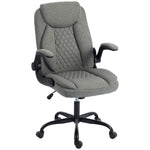 Linen-look Computer Desk Chair With Thick Cushion | Grey