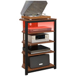 HOMCOM Tv Stand With Lights, 4-tier Storage Shelves For Tvs Up To 29"