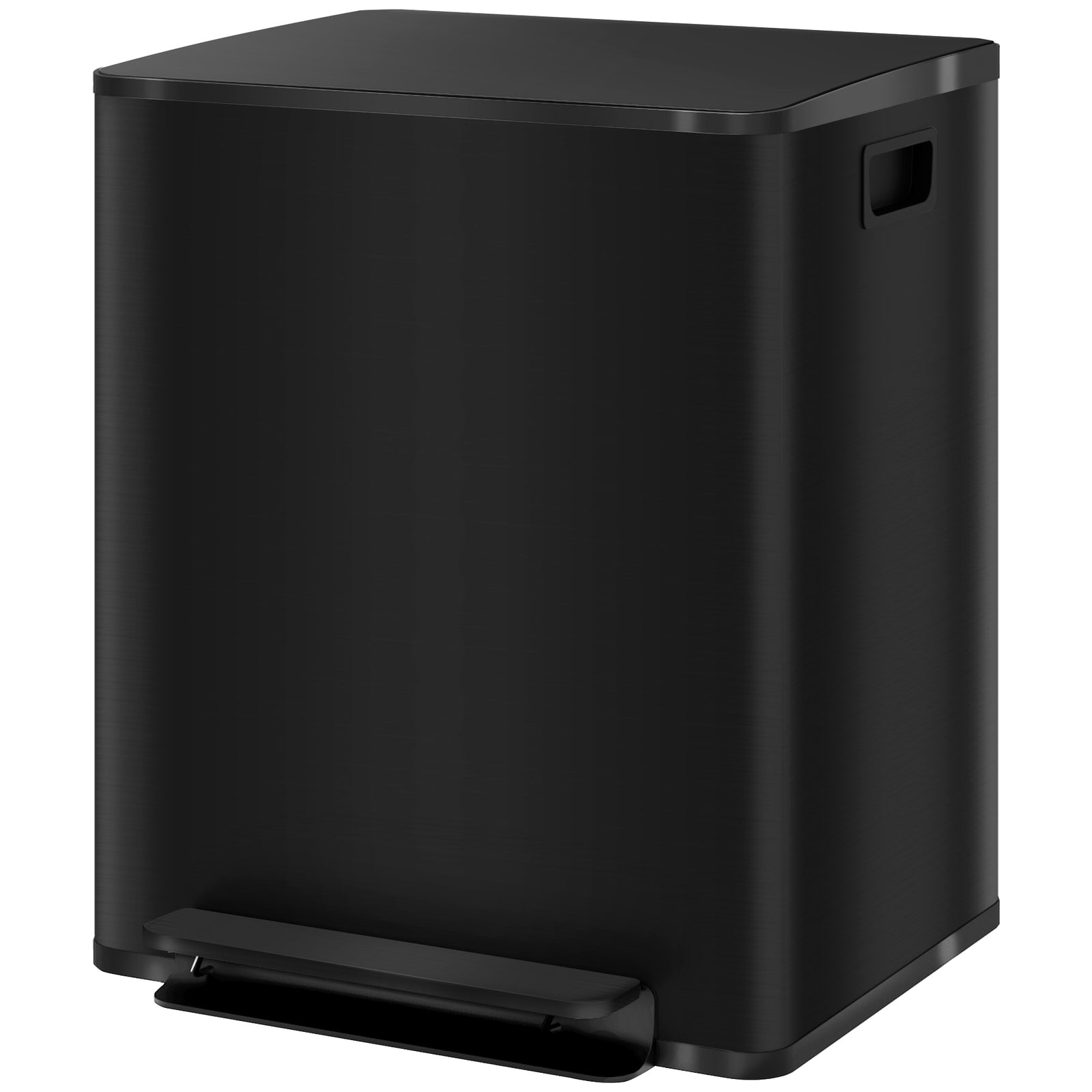 2 X 25l Double Kitchen Bin, Pedal Bin With Soft-close Lid | Black