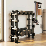 SPORTNOW 4-tier Dumbbell Rack, Heavy-duty Weight Rack For Dumbbells, Black