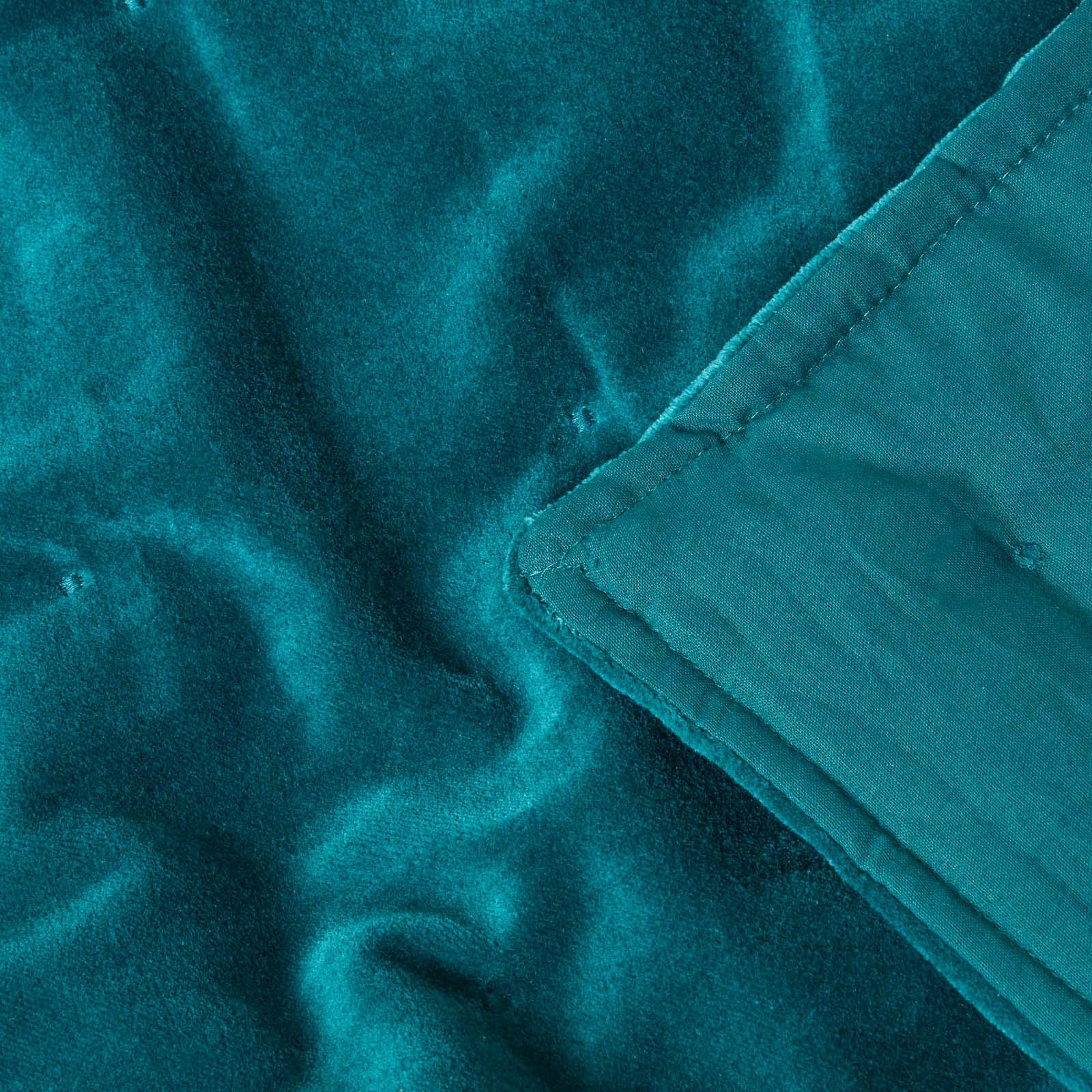 Velvet Cotton Quilted Throw | 125cm x 150cm | Teal Green