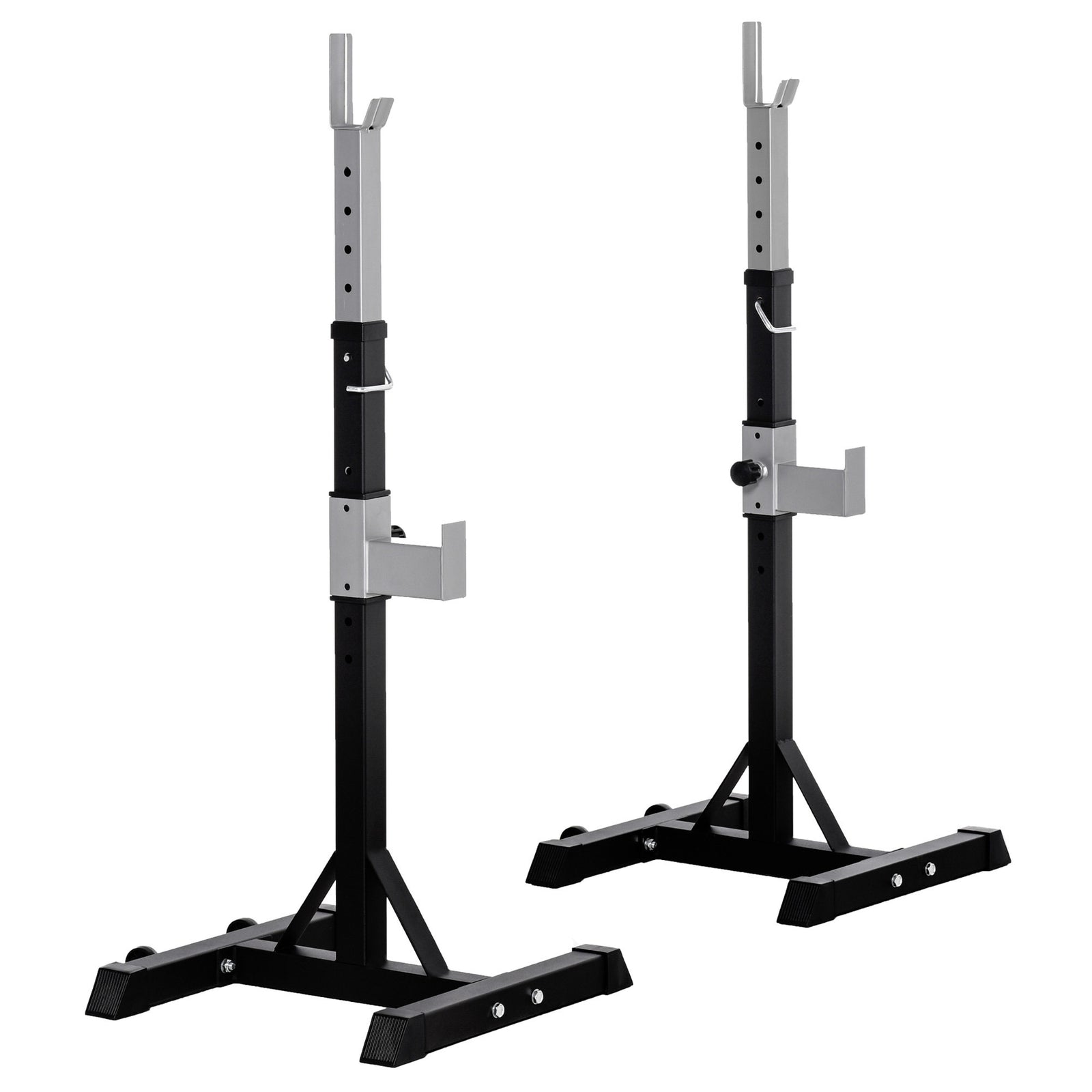 Portable Squat Rack With Wheels For Weight Lifting | Black
