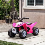 Honda Licensed Kids Electric Quad Bike 6v Atv Ride On 1.5-3 Years | Pink