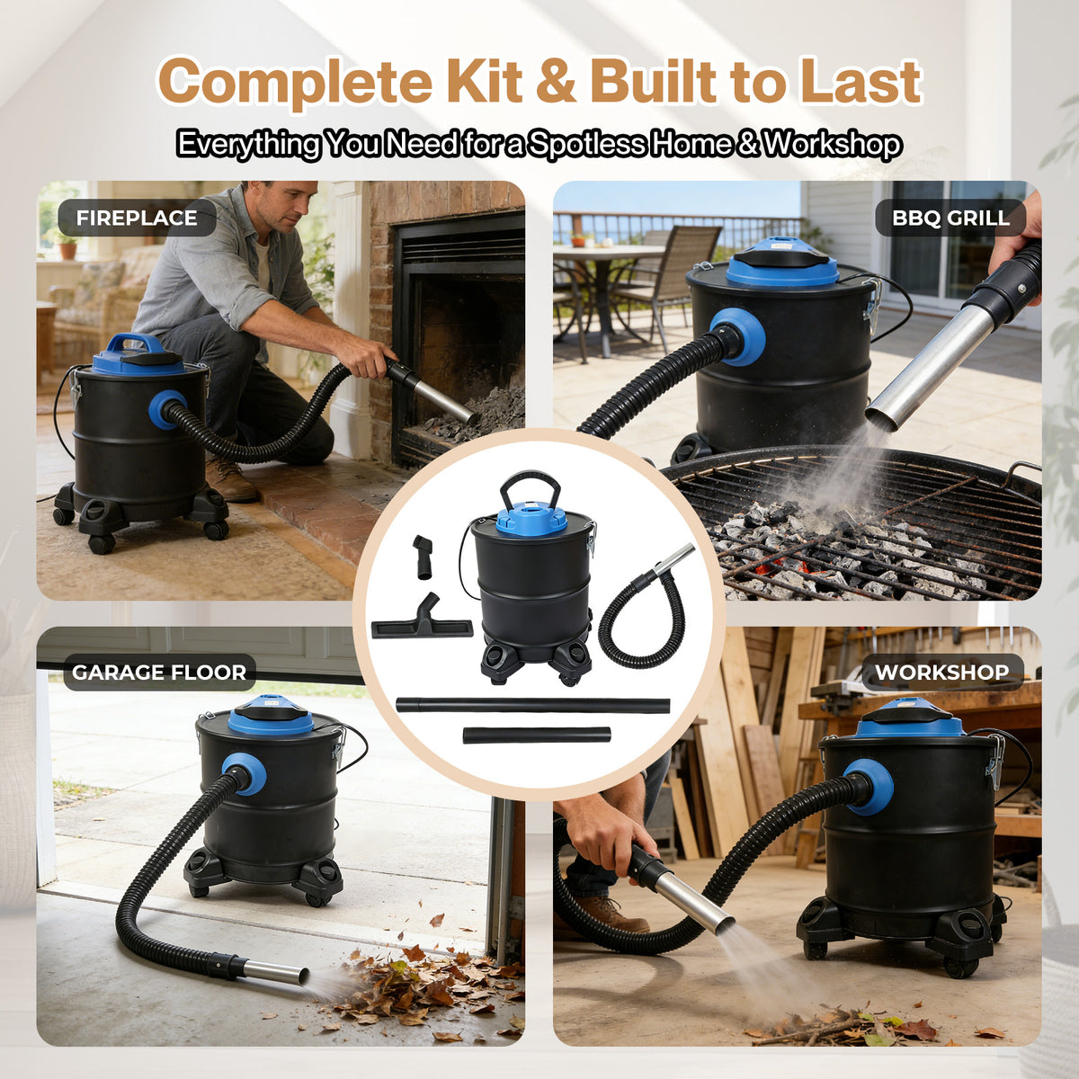 Spector 20l Ash Vacuum Cleaner 1200w 20kpa Fireplace Wood Burner Dust Collector