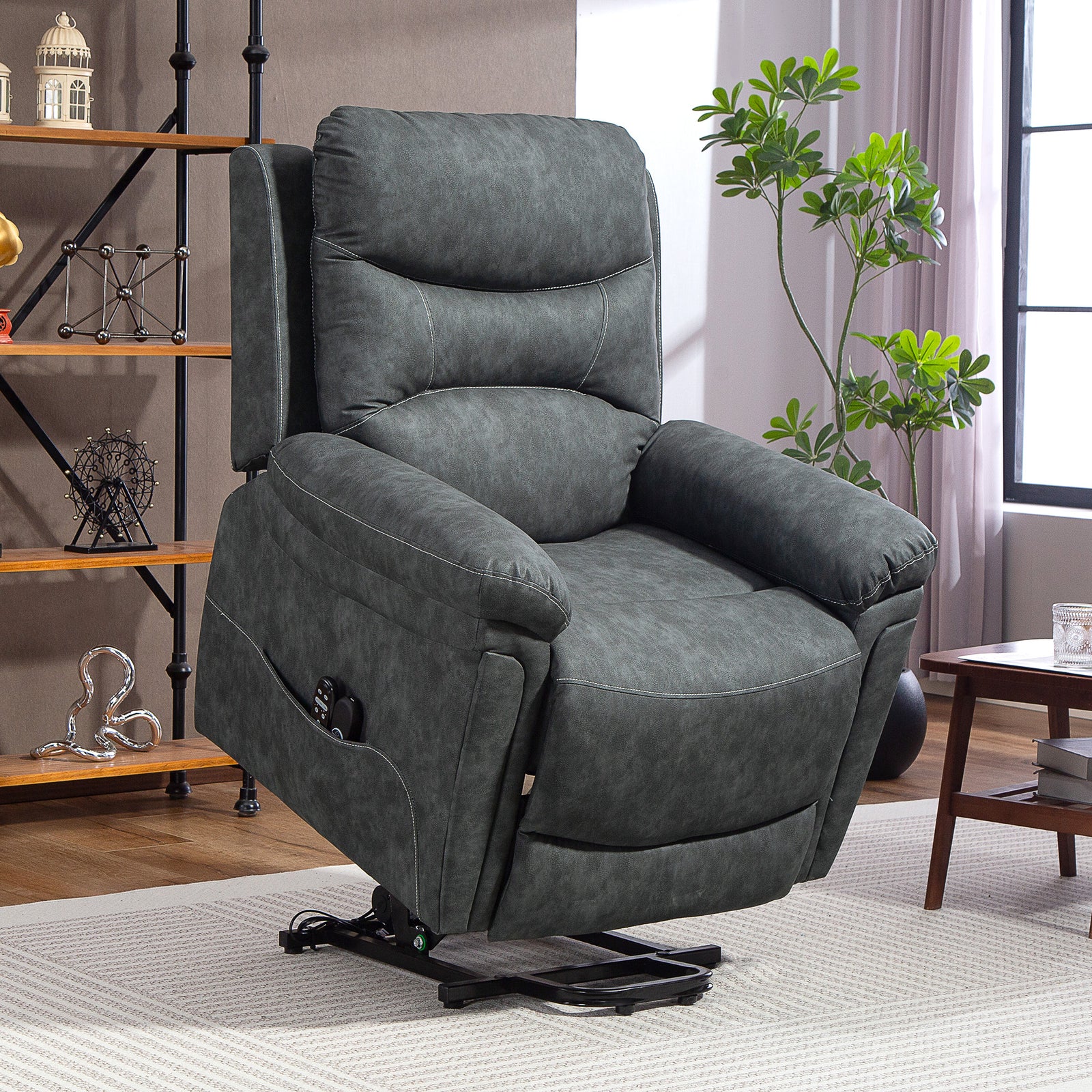 Massage Recliner Chair, Lift Chair With Heat, Usb, Remote | Grey