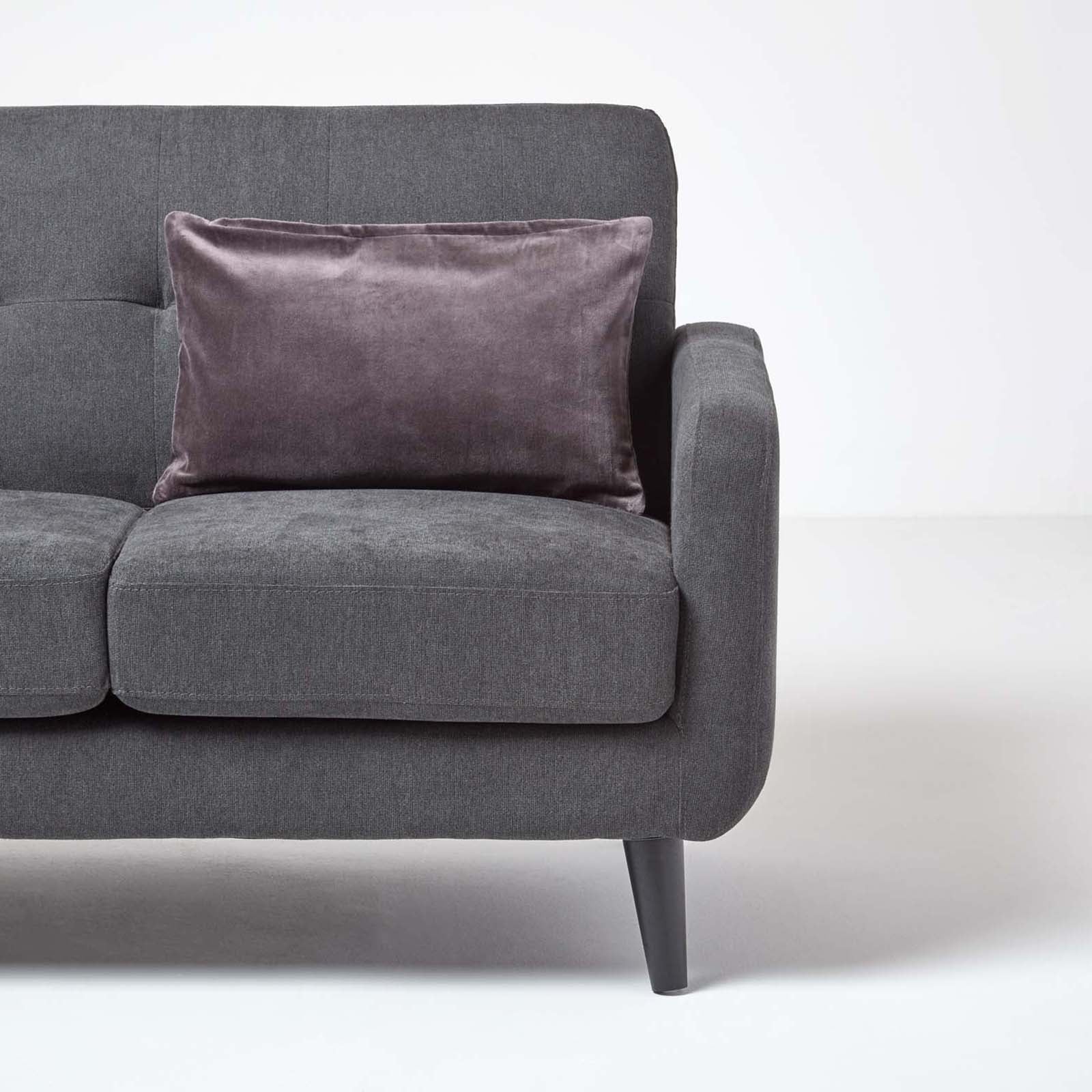 Luxury Cotton Velvet Cushion Cover | 30cm x 50cm | Dark Grey