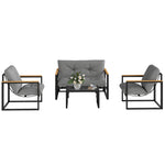 4pcs Outdoor Garden Furniture Set | Light Grey
