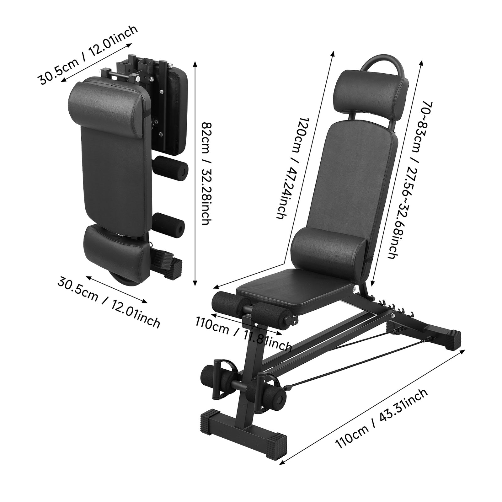 Breeins Multifunctional Foldable Adjustable Workout Weight Bench