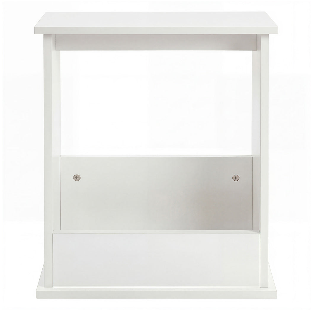 Levede Side Table With Magazine Rack Modern Slim End Table For Living Room