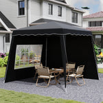 2.4x2.4m Pop Up Gazebo With 2 Sidewalls And Carry Bag | Black