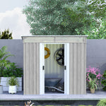 6.5x4ft Galvanised Metal Shed, Grey