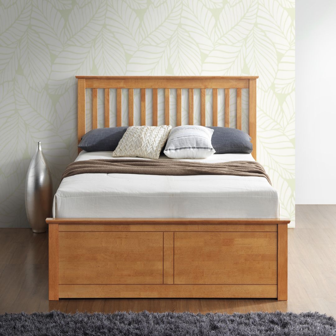 Malmo Wooden Ottoman Bed | Double | Oak