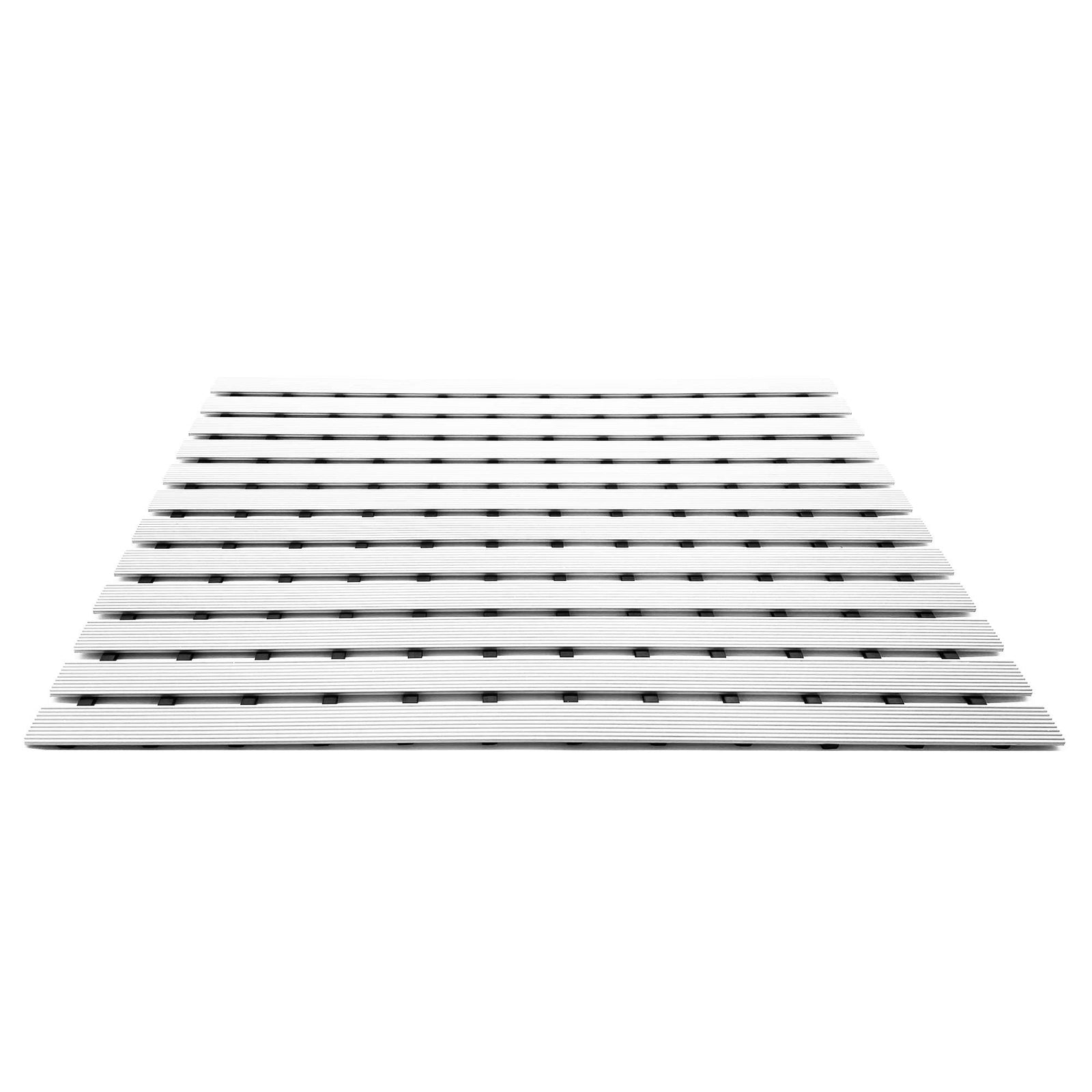 Non-slip Pvc Duckboard Shower Mat  - 61cm X 43cm | White