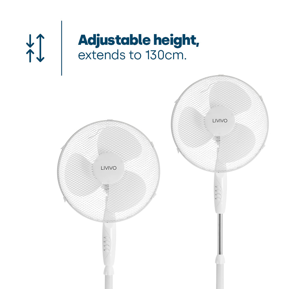 16 Inch Pedestal Fan White Oscillating