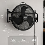 Air Pro 20'' Wall Fan Cooling Fan Wall Mounted - Electric Fan 3 Speeds