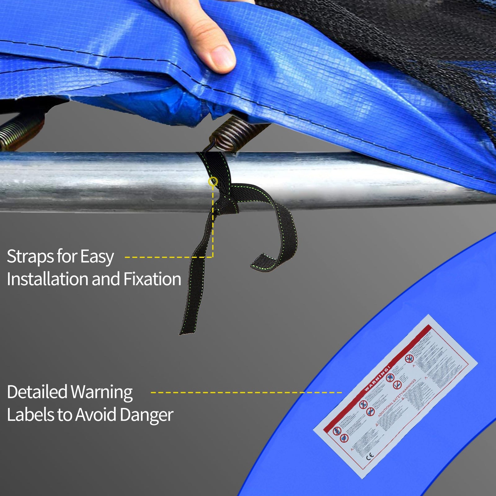 8ft Trampoline Safety Pads - Blue | Blue