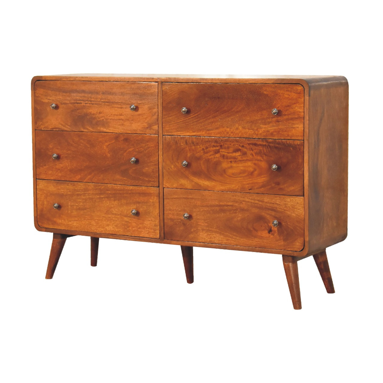 Solid Mango Wood Large Curved Chestnut Chest