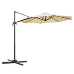 3m Cantilever Parasol W/ 360° Rotation & Base | Beige
