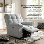 Electric Recliner Chair For Living Room – 270° Swivel, 135° Recline, Footrest, Usb & Type-c Charging | Blue