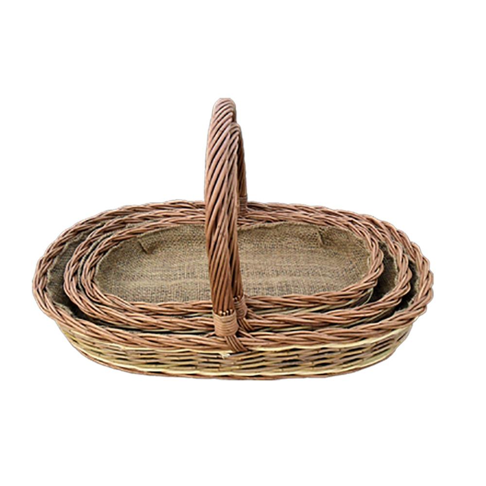 Wicker Set Of 3 Holker Lined Garden Trugs