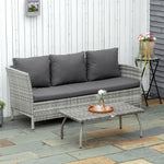 Patio Rattan Coffee Table Outdoor Side Table Furniture