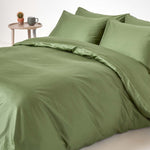 Organic Cotton Duvet Cover Set 400 Tc | Double | Moss Green